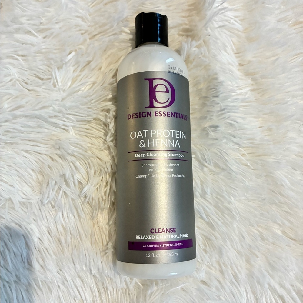 Design Essentials Oat Protein & Henna Deep Cleansing Shampoo 12 oz (New)